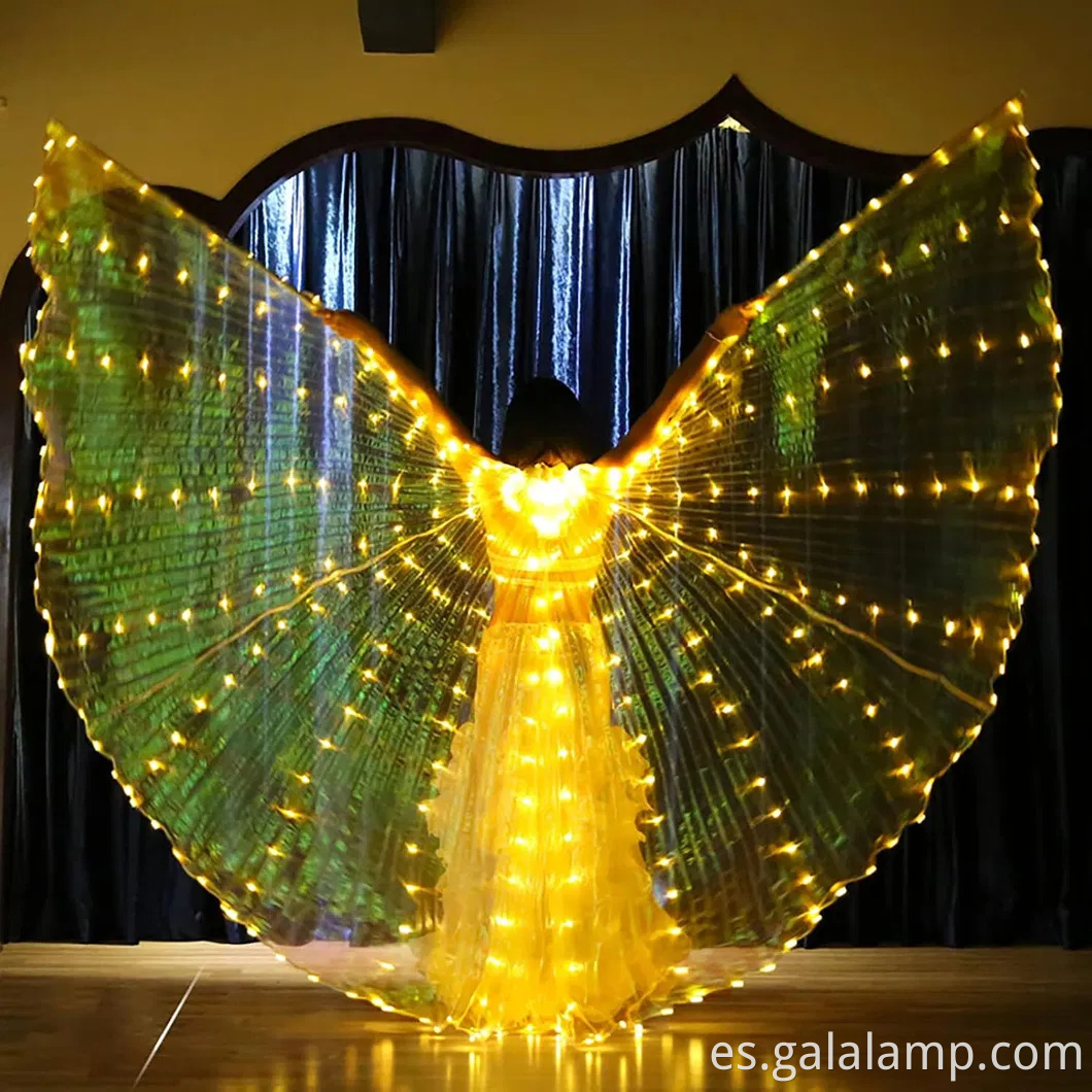 Light Up LED ISIS Wings Belly Dance Carnival Rave trajes atuendos para mujeres adultas para navidad Fiesta de Halloween